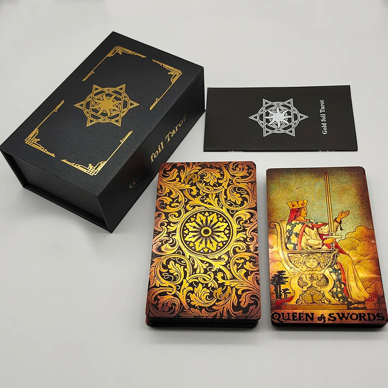 New Plastic Rider Waite Tarot Hot Stamping Gold Foil Tarot Exquisite Board Game Divination Cards for Collection