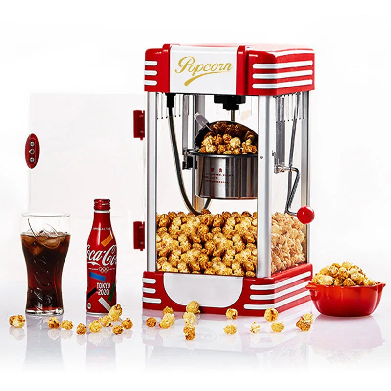 Hot Air Popcorn Machine Vintage Tabletop Electric Popcorn Popper Healthy and Quick Snack