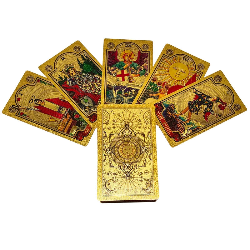 New Plastic Rider Waite Tarot Hot Stamping Gold Foil Tarot Exquisite Board Game Divination Cards for Collection