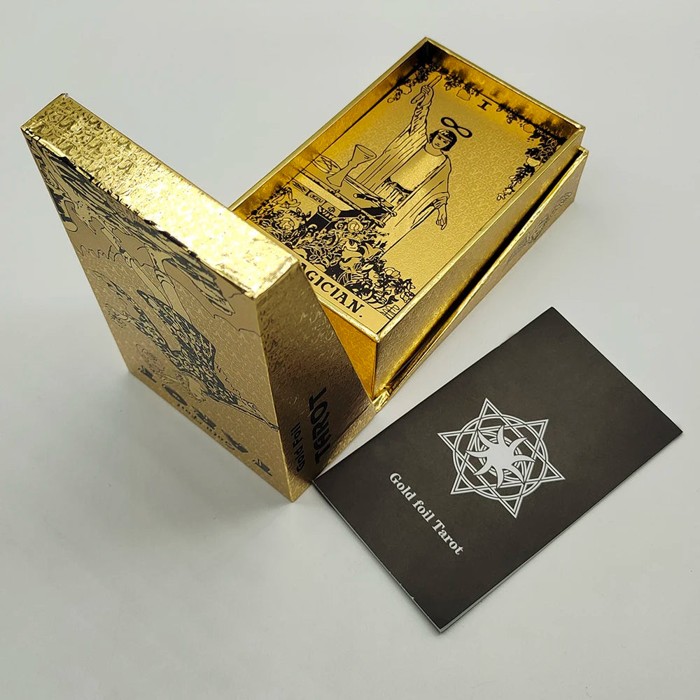 New Plastic Rider Waite Tarot Hot Stamping Gold Foil Tarot Exquisite Board Game Divination Cards for Collection