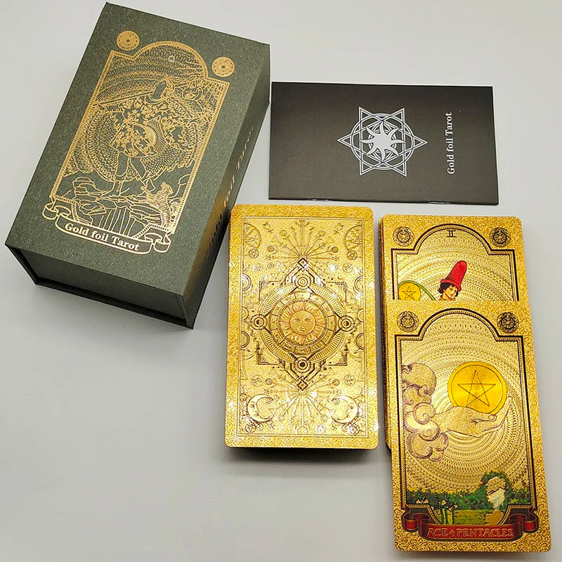 New Plastic Rider Waite Tarot Hot Stamping Gold Foil Tarot Exquisite Board Game Divination Cards for Collection