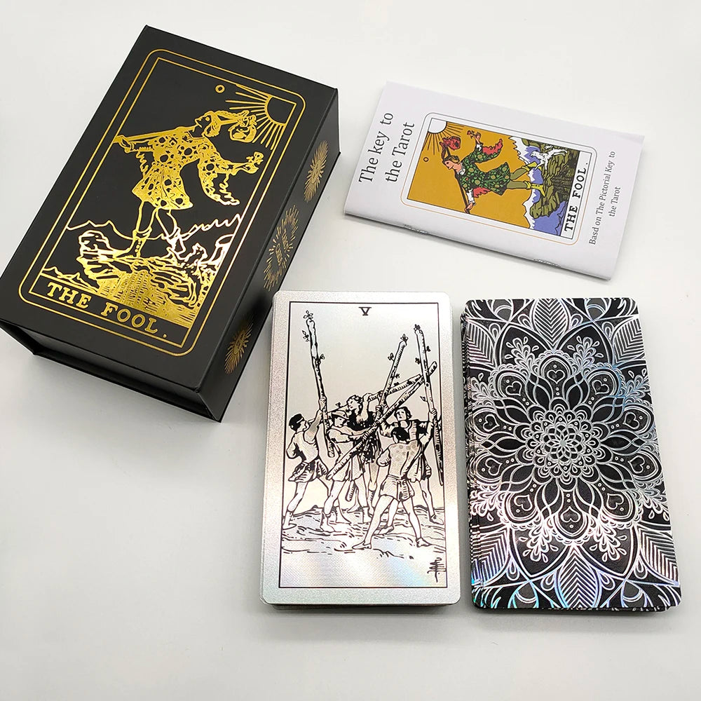 New Plastic Rider Waite Tarot Hot Stamping Gold Foil Tarot Exquisite Board Game Divination Cards for Collection