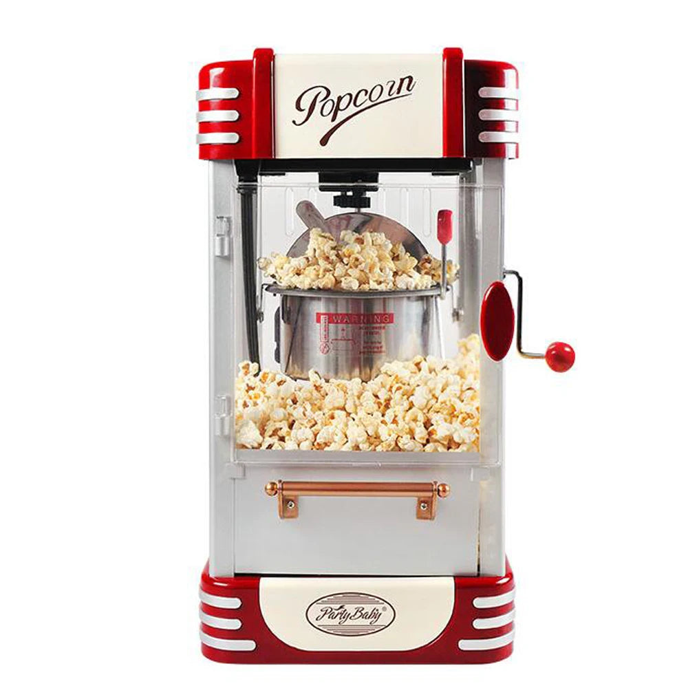 Hot Air Popcorn Machine Vintage Tabletop Electric Popcorn Popper Healthy and Quick Snack