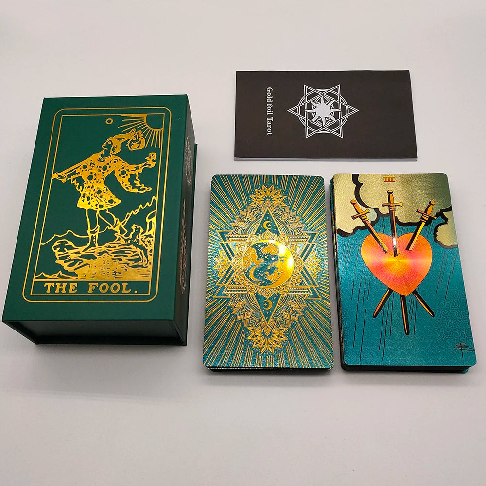 New Plastic Rider Waite Tarot Hot Stamping Gold Foil Tarot Exquisite Board Game Divination Cards for Collection