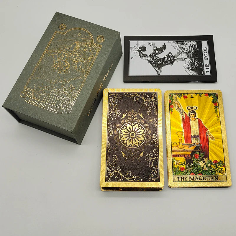 New Plastic Rider Waite Tarot Hot Stamping Gold Foil Tarot Exquisite Board Game Divination Cards for Collection