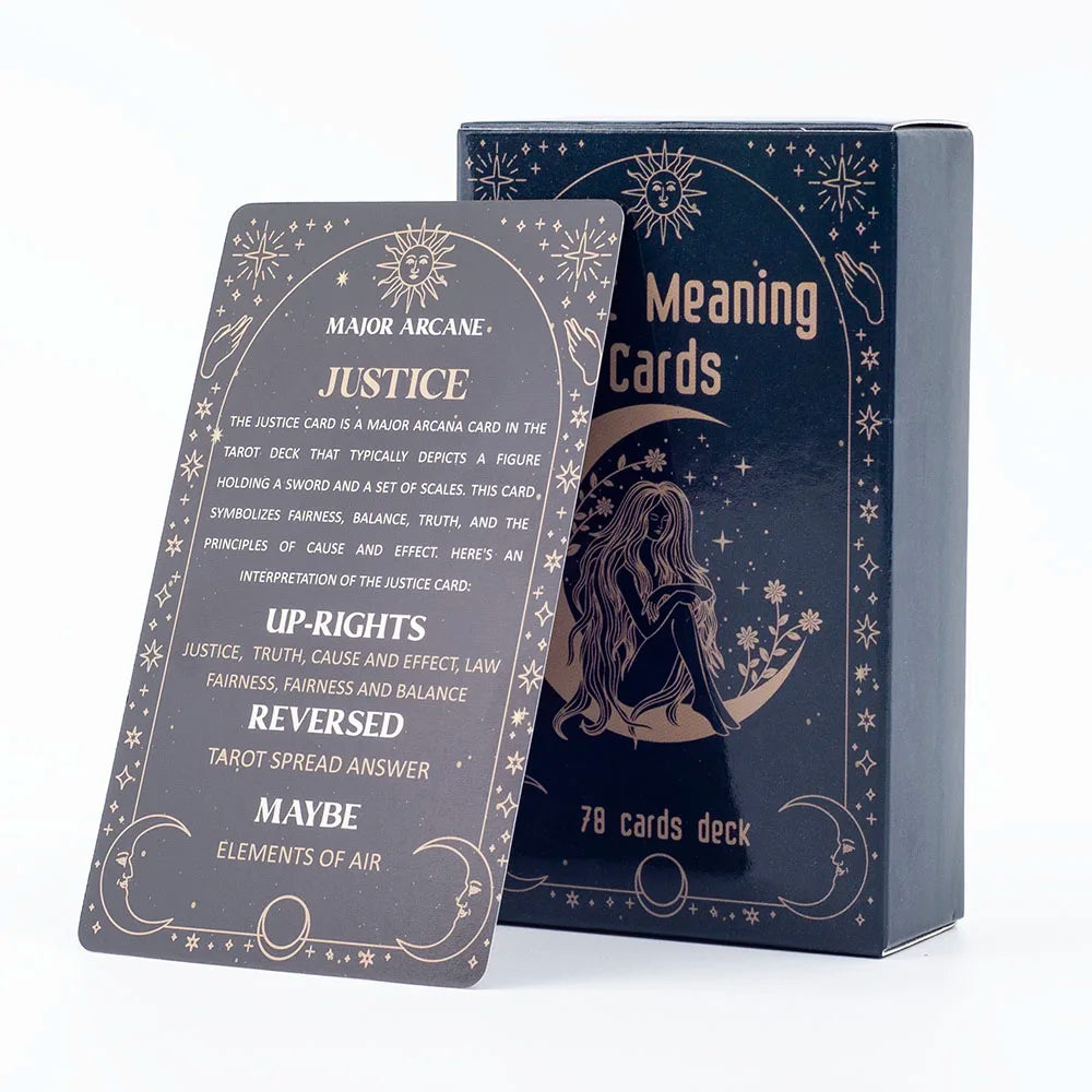 Meaning Tarot Cards 78 Cards Deck English Visions Divination Edition Board Game for Beginners Pocket Size Tarot Learning Deck