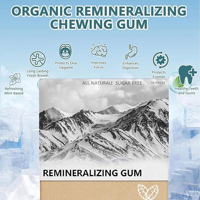 <4Boxes/72 Pcs> Remineralizing Gum, Underbrush Remineralizing Chewing Gum, Organic Mastic Mint Sugar-Sugar-Free, for Whiten Teeth Health, Chewing Gum to Keeps Your Mouth Fresh (4Pc Green)