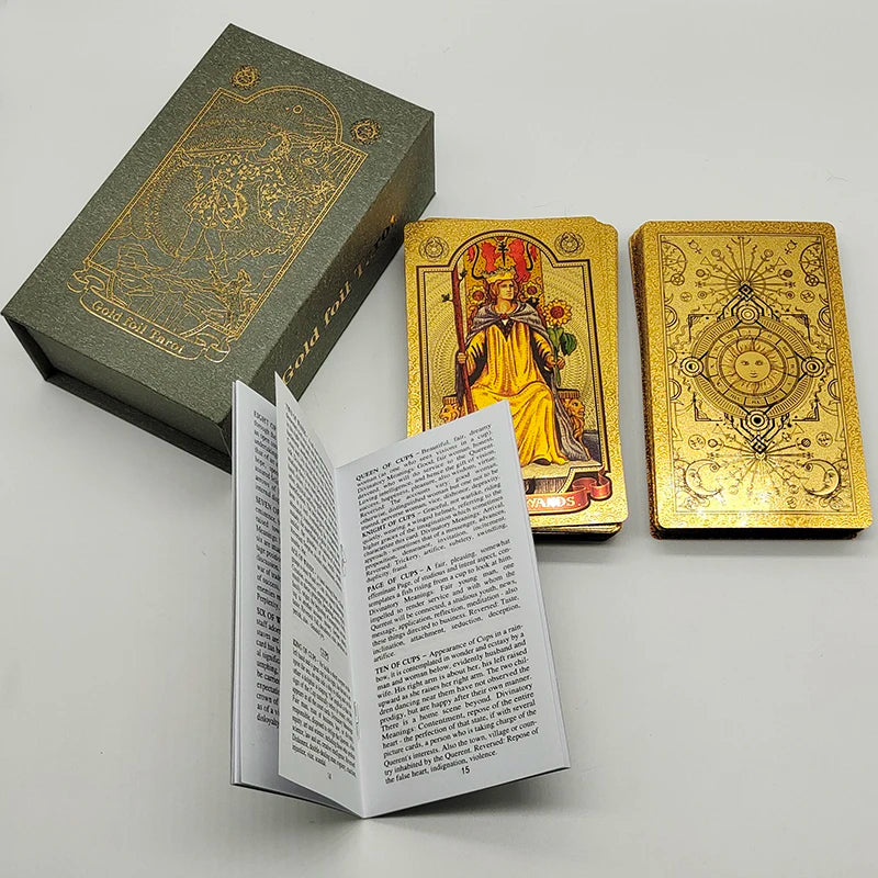 New Plastic Rider Waite Tarot Hot Stamping Gold Foil Tarot Exquisite Board Game Divination Cards for Collection