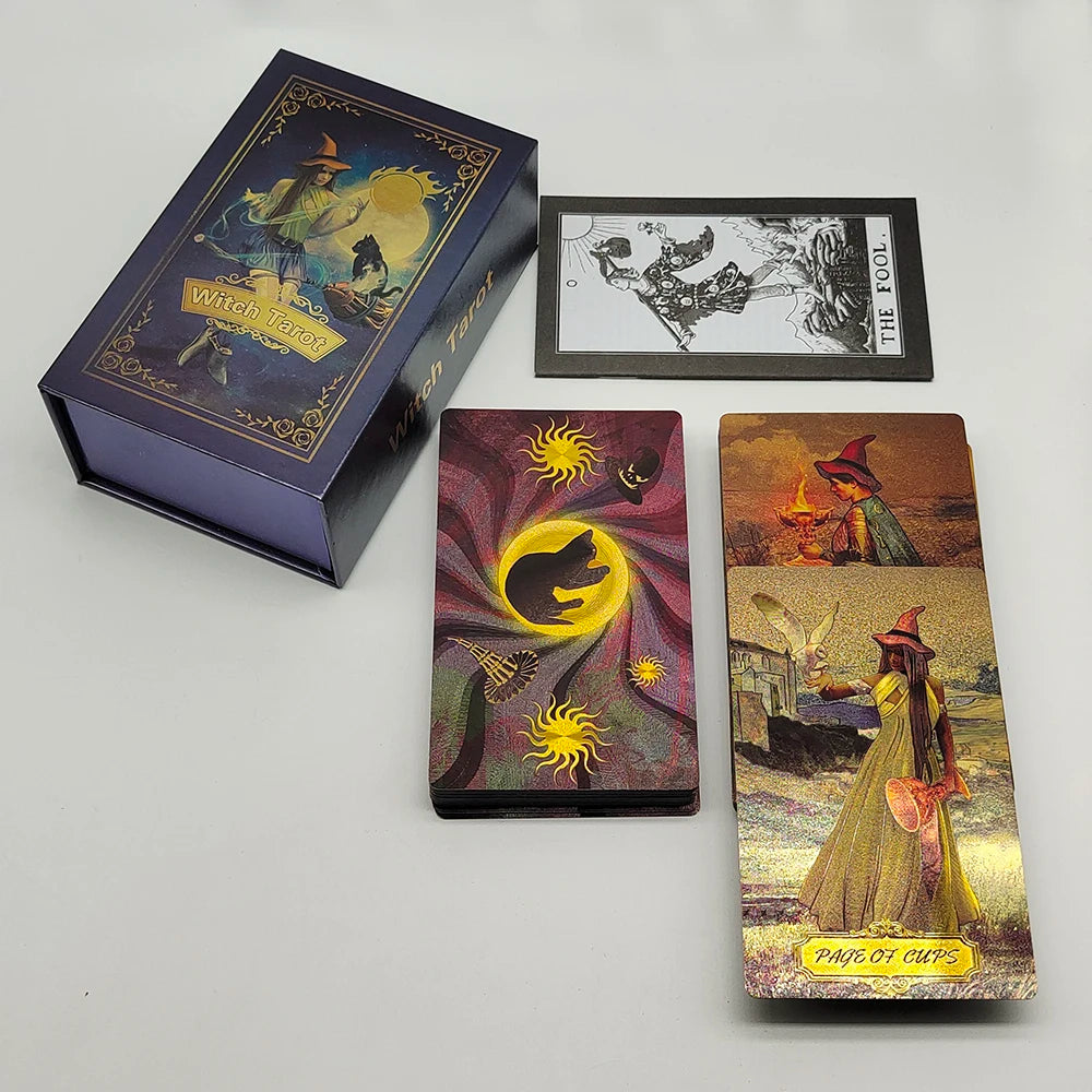 New Plastic Rider Waite Tarot Hot Stamping Gold Foil Tarot Exquisite Board Game Divination Cards for Collection
