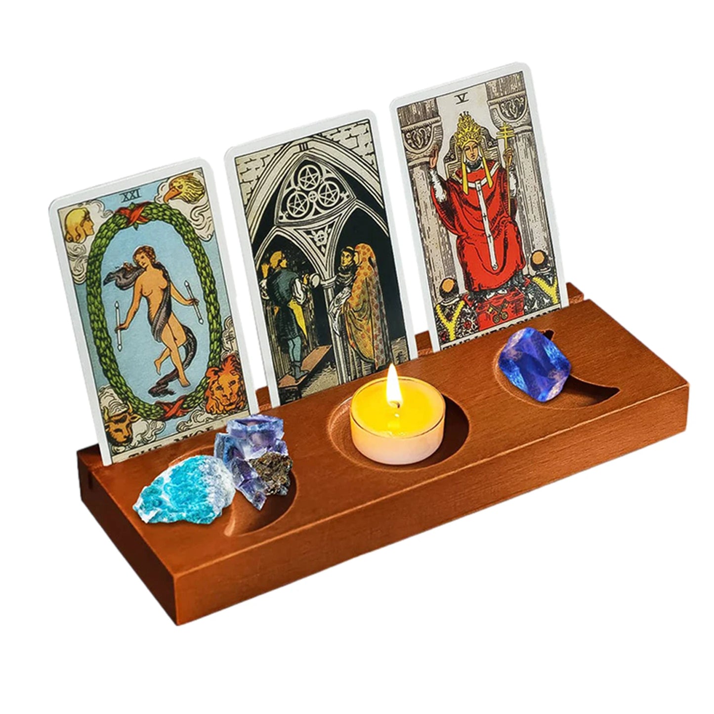 Wood Tarot Card Holder Stand Wood Tarot Card Stand Divination Meditation Decor Witchy Accessories Holder for Mini Altar Shrine