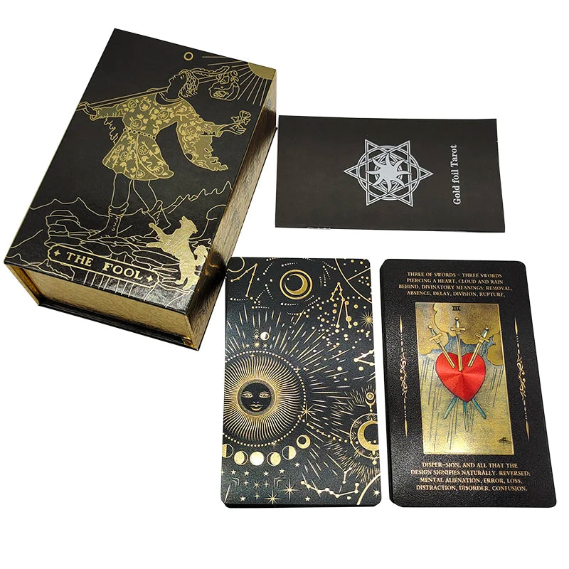 New Plastic Rider Waite Tarot Hot Stamping Gold Foil Tarot Exquisite Board Game Divination Cards for Collection