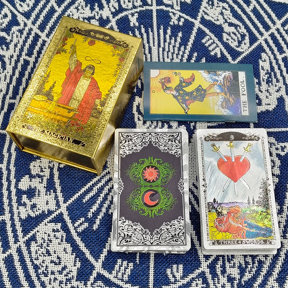 New Plastic Rider Waite Tarot Hot Stamping Gold Foil Tarot Exquisite Board Game Divination Cards for Collection