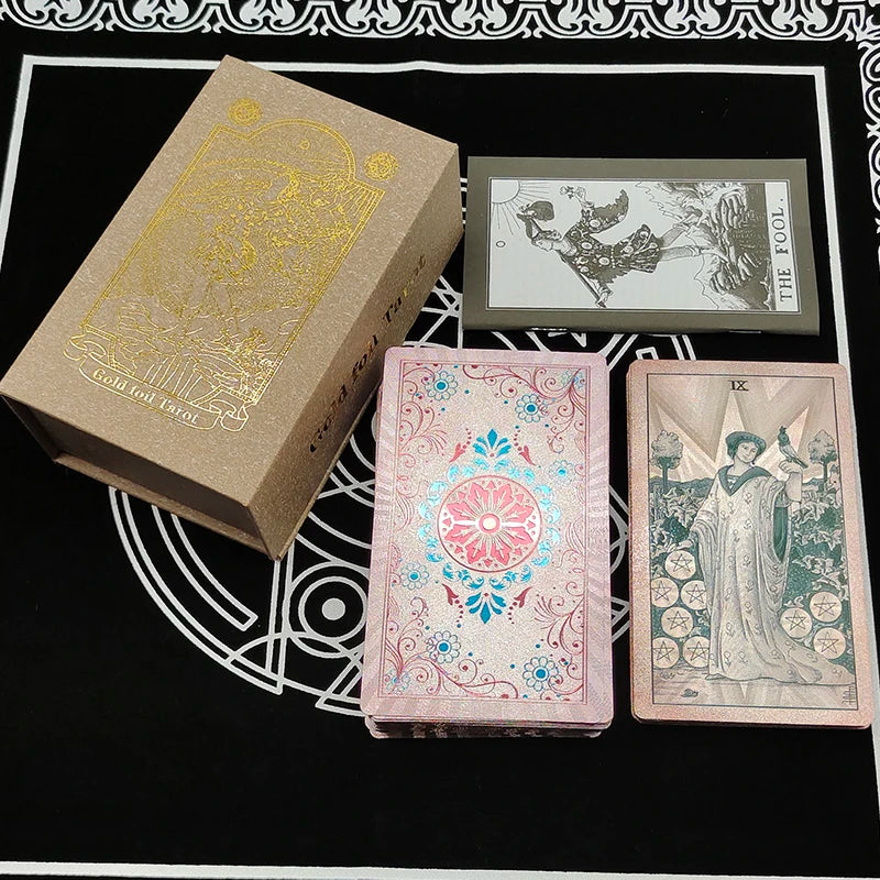 New Plastic Rider Waite Tarot Hot Stamping Gold Foil Tarot Exquisite Board Game Divination Cards for Collection