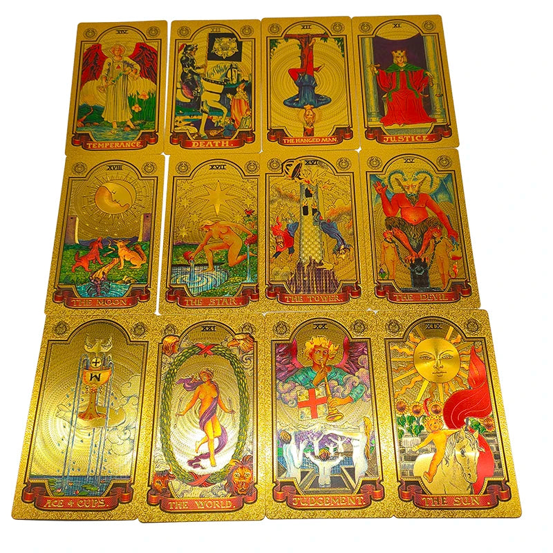 New Plastic Rider Waite Tarot Hot Stamping Gold Foil Tarot Exquisite Board Game Divination Cards for Collection