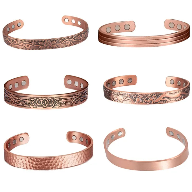 Exquisite Charm Fashionable Healing Energy Magnetic Bracelets for Men Adjustable Cuff Bracelets Discharge Gifts for Patients