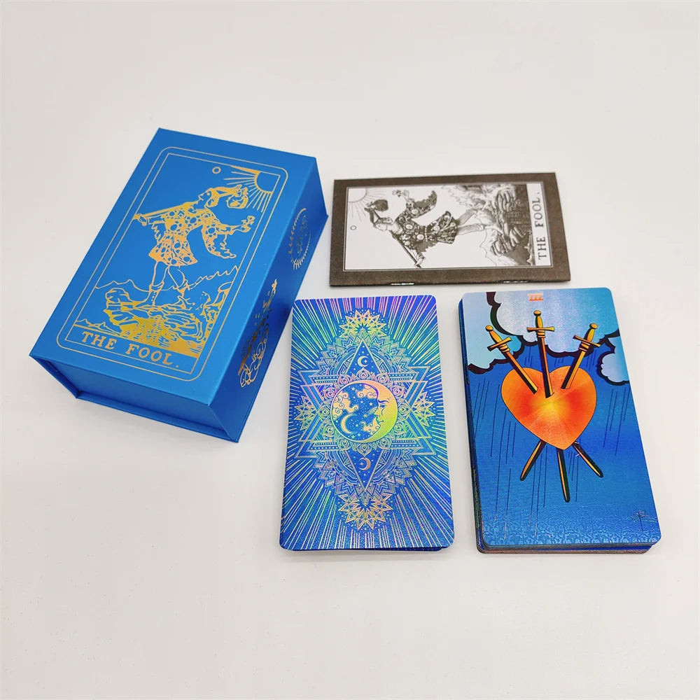 New Plastic Rider Waite Tarot Hot Stamping Gold Foil Tarot Exquisite Board Game Divination Cards for Collection