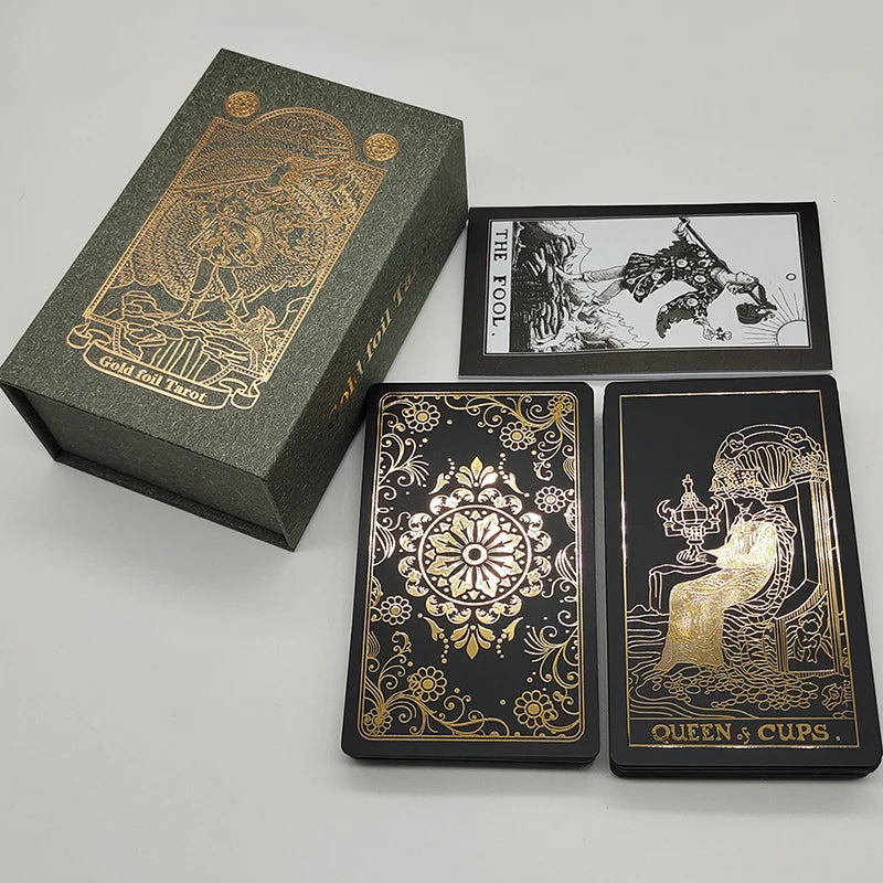 New Plastic Rider Waite Tarot Hot Stamping Gold Foil Tarot Exquisite Board Game Divination Cards for Collection
