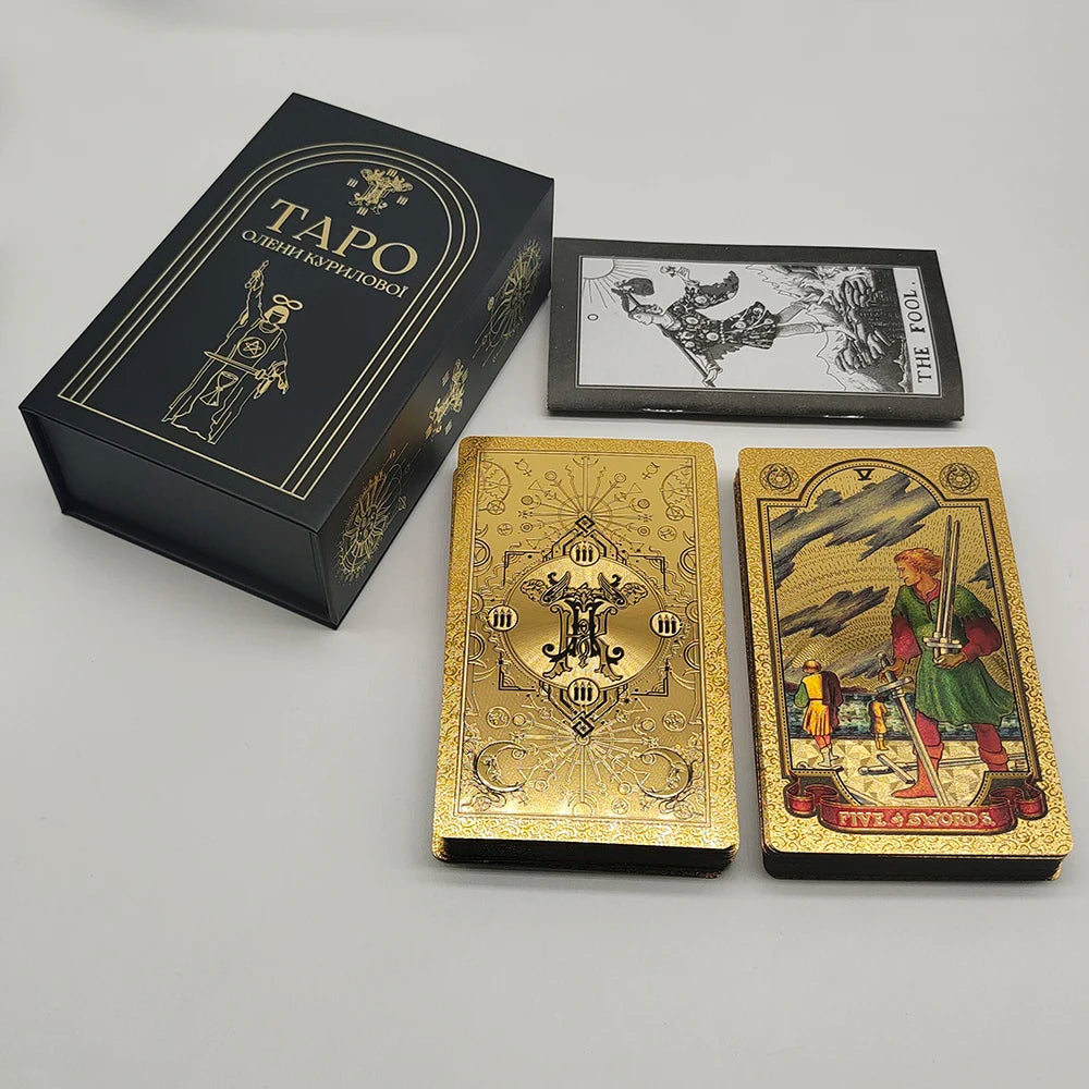 New Plastic Rider Waite Tarot Hot Stamping Gold Foil Tarot Exquisite Board Game Divination Cards for Collection