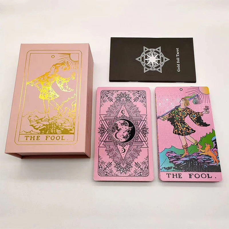 New Plastic Rider Waite Tarot Hot Stamping Gold Foil Tarot Exquisite Board Game Divination Cards for Collection
