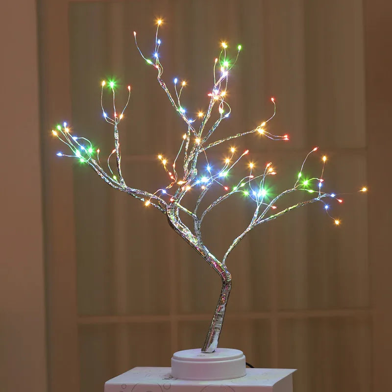 Enchanting 36/108 LED Floral Tabletop Tree Lamp - Colorful RGB Night Light for Home, Parties & Holidays