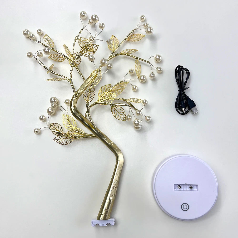 Enchanting 36/108 LED Floral Tabletop Tree Lamp - Colorful RGB Night Light for Home, Parties & Holidays