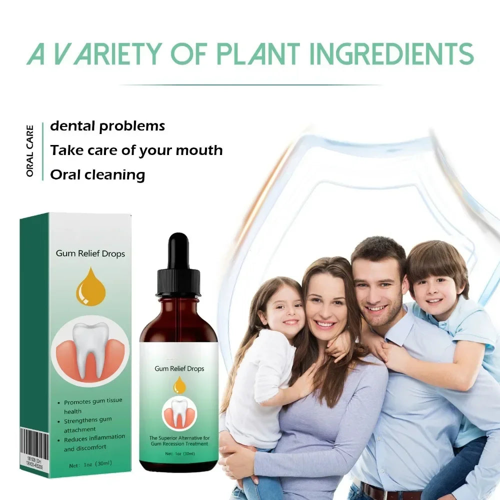 Gum Repair Drops Relieve Receding Gingival Swelling Gum Cleaning Care Oral Periodontal Hygiene Remove Stain Remove Yellow Tartar