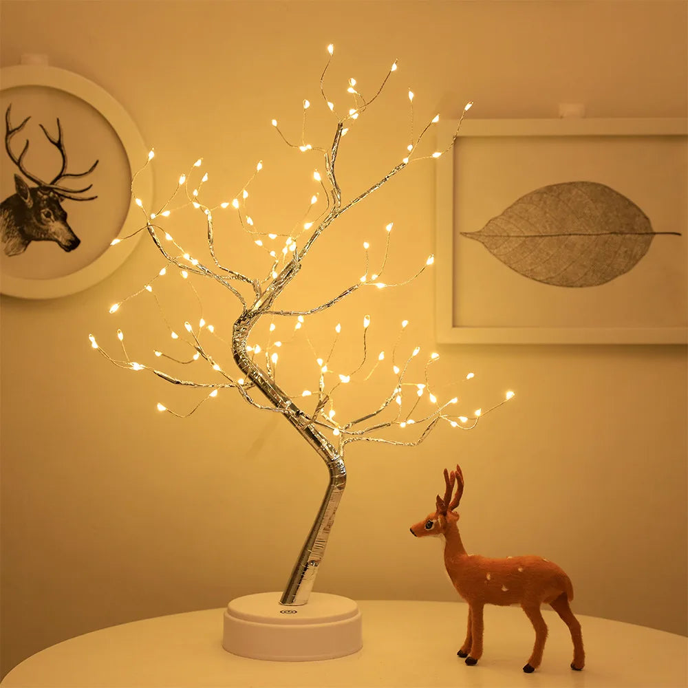 Enchanting 36/108 LED Floral Tabletop Tree Lamp - Colorful RGB Night Light for Home, Parties & Holidays